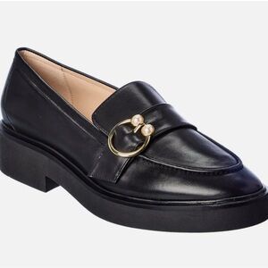Stuart Weitzman Black Loafers with Gold Accent